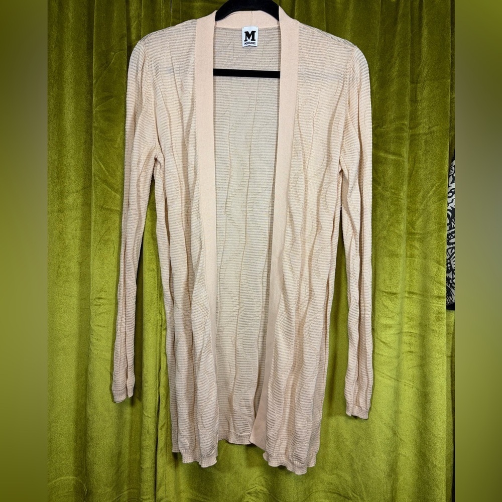 Missoni Creme Light Knit open cardigan sweater. Size 42 (US 6). Retail $400+